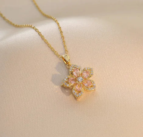 Rotating  Zircon Necklace