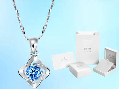 Elegant Silver Clover Necklace