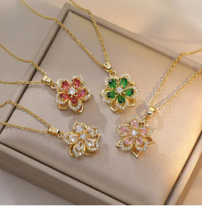 Rotating  Zircon Necklace